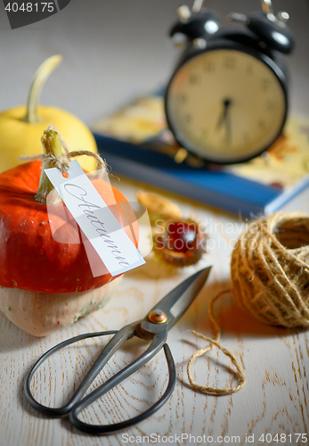 Image of still life with pumpkins