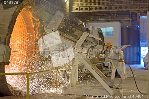 Image of steel making furnace in a factory 