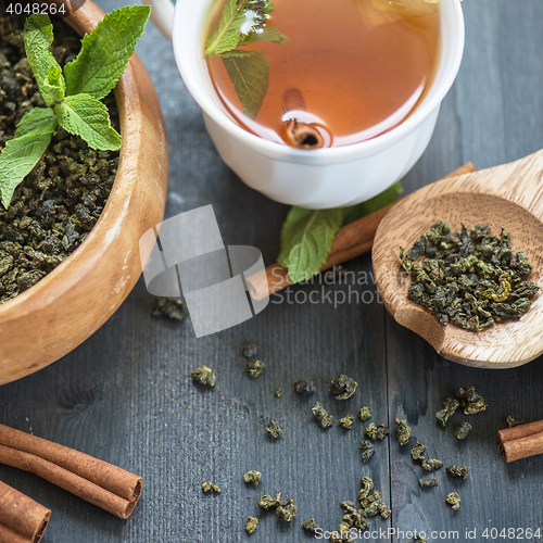 Image of tea composition closeup