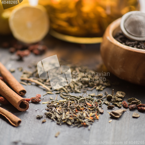 Image of tea composition closeup