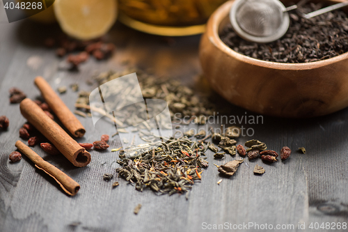 Image of tea composition closeup