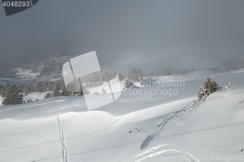 Image of Skiing slopes from the top