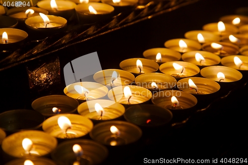 Image of Candles in a dark church