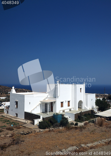 Image of Greek Island Sifnos view Aegean Mediterranean Sea with typical C