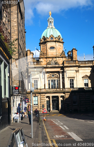 Image of editorial Bank of Scotland office Edinburgh Scotland Europe