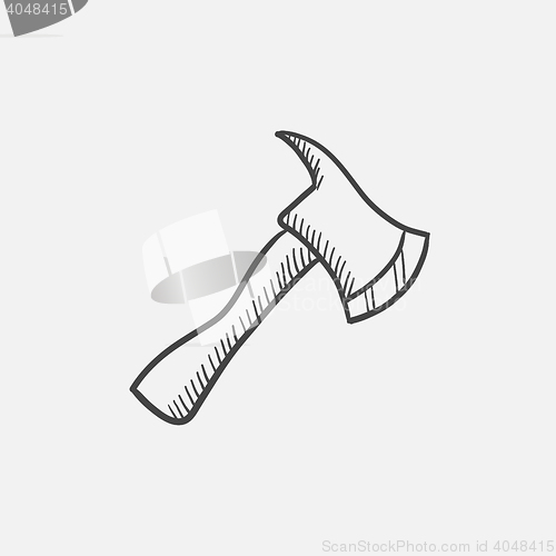 Image of Fire axe sketch icon.