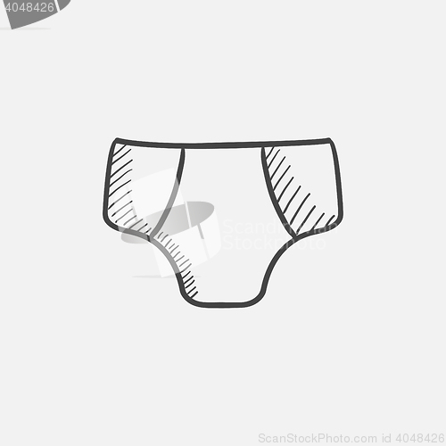 Image of Male underpants sketch icon.