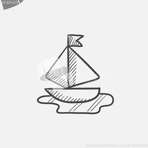 Image of Toy model of ship sketch icon.