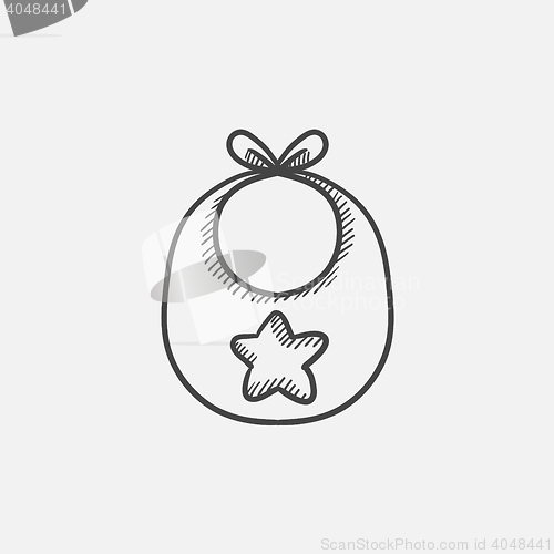 Image of Baby bib sketch icon.