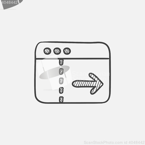 Image of Browser window with arrow right sketch icon.