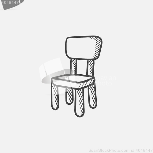 Image of Chair for children sketch icon.