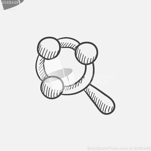 Image of Baby rattle sketch icon.