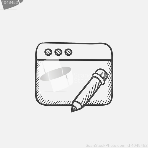 Image of Digital art sketch icon.