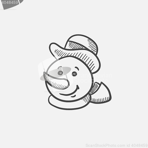 Image of Snowman head sketch icon.