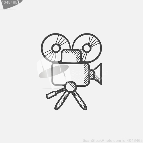 Image of Video camera sketch icon.