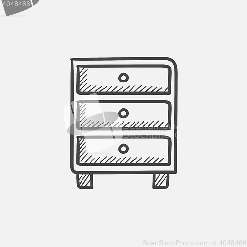 Image of Chest of drawers sketch icon.