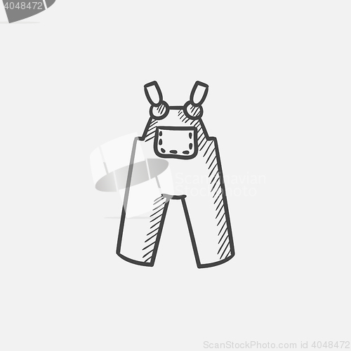 Image of Baby overalls sketch icon.