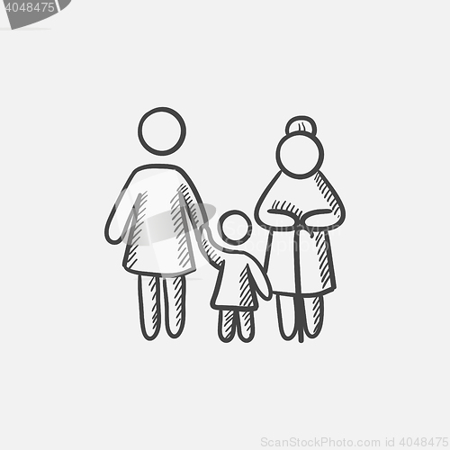 Image of Family sketch icon.