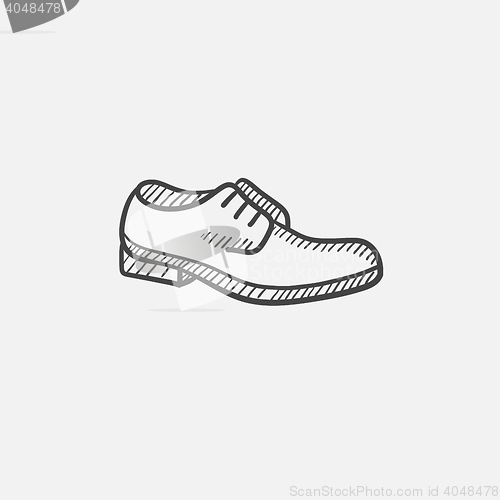 Image of Shoe with shoelaces sketch icon.