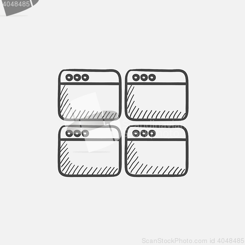 Image of Opened browser windows sketch icon.
