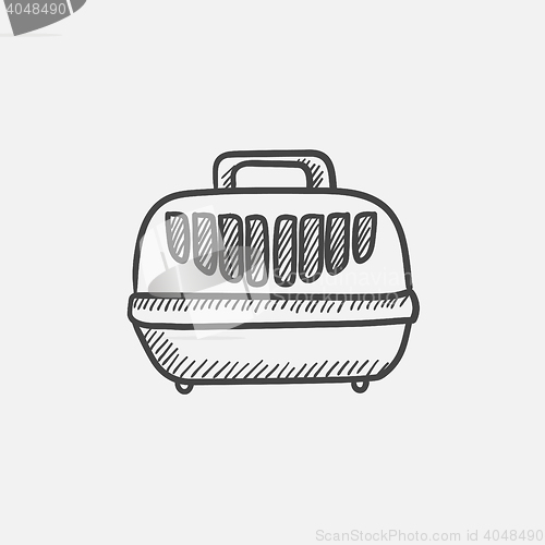 Image of Pet carrier box sketch icon.