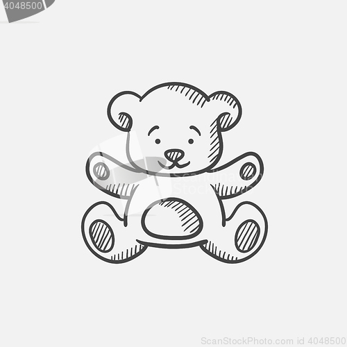 Image of Teddy bear sketch icon.