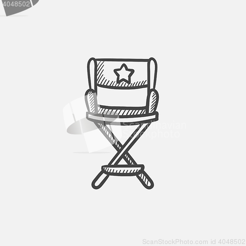 Image of Director chair sketch icon.