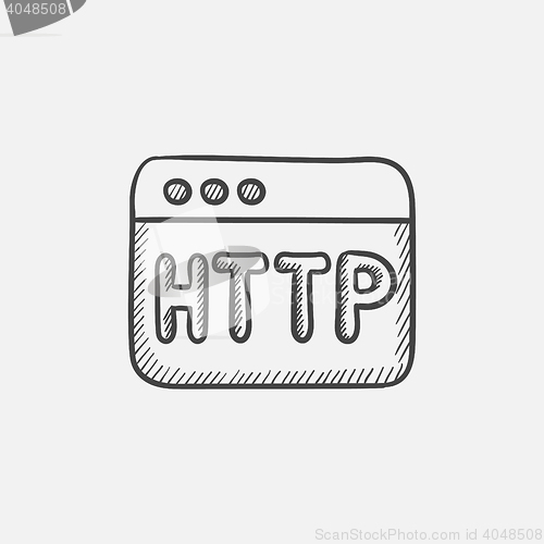 Image of Browser window with http text sketch icon.