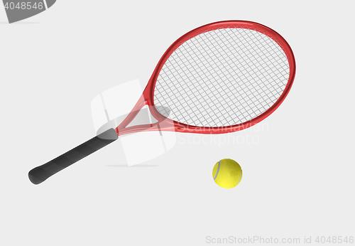 Image of red tennis racket