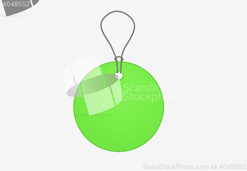 Image of green blank price tag with string