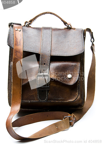Image of old worn leather bag