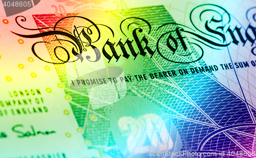 Image of Pound currency background - 20 Pounds - Rainbow