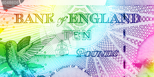 Image of Pound currency background - 10 Pounds - Rainbow