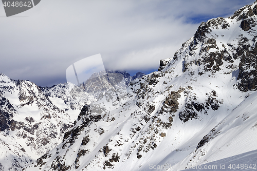 Image of Snow rocks in clouds