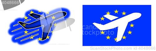 Image of Nation flag - Airplane isolated - European Union
