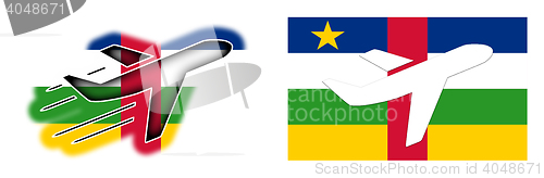 Image of Nation flag - Airplane isolated - Central African Republic