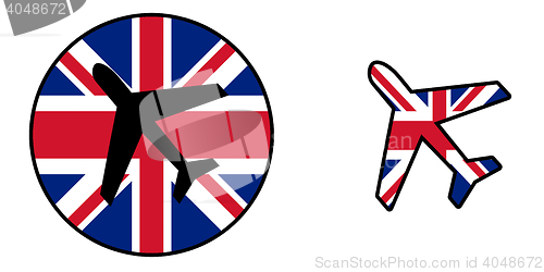 Image of Nation flag - Airplane isolated - United Kingdom