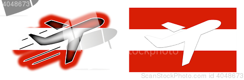 Image of Nation flag - Airplane isolated - Austria