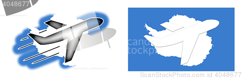 Image of Airplane isolated on white - Antarctica