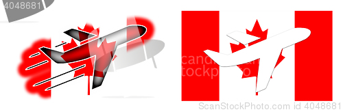 Image of Nation flag - Airplane isolated - Canada