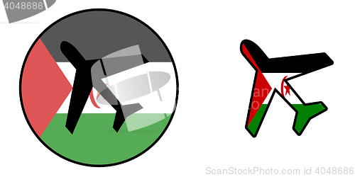 Image of Nation flag - Airplane isolated - Western Sahara