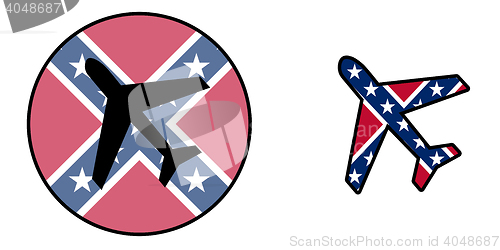 Image of Nation flag - Airplane isolated - Confederate flag