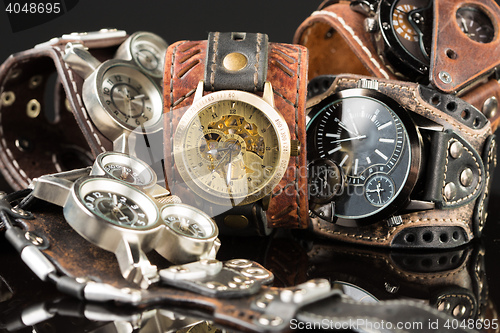 Image of unusual watches. several alternatives dials