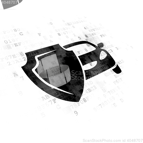 Image of Insurance concept: Car And Shield on Digital background
