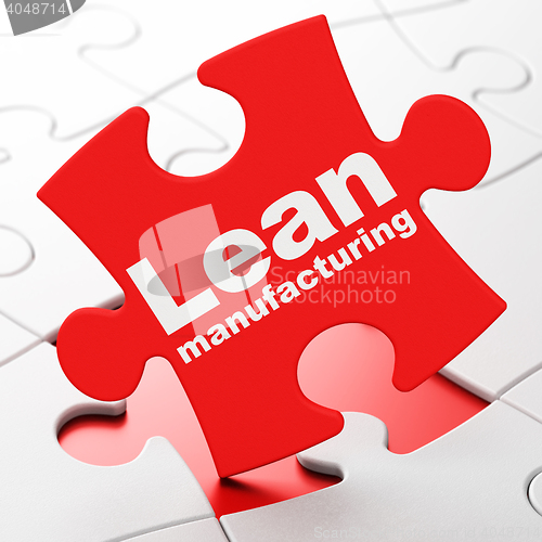 Image of Industry concept: Lean Manufacturing on puzzle background