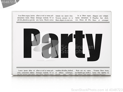 Image of Entertainment, concept: newspaper headline Party