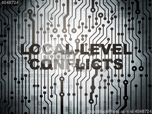 Image of Political concept: circuit board with Local-level Conflicts