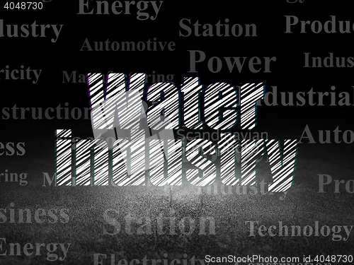 Image of Industry concept: Water Industry in grunge dark room