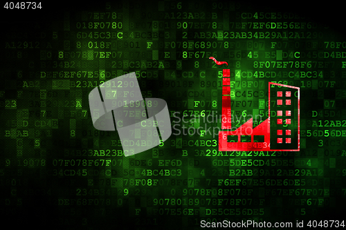 Image of Manufacuring concept: Industry Building on digital background