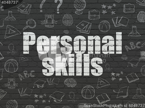 Image of Education concept: Personal Skills on wall background